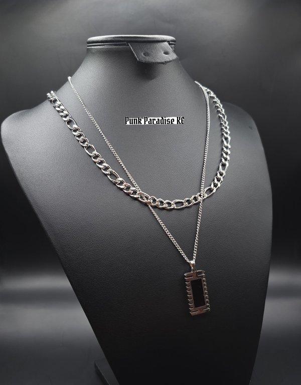 Layered silver square piece