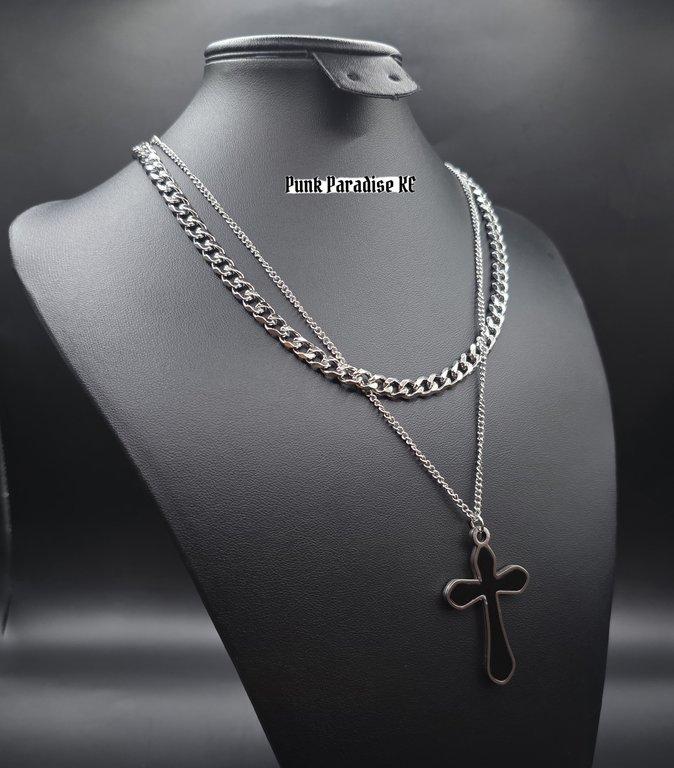 Layered black cross piece