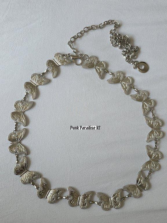 Silver butterfly waist chain