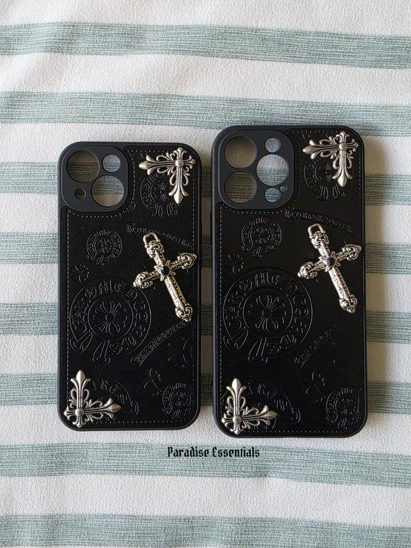 Chrome hearts leather phone case