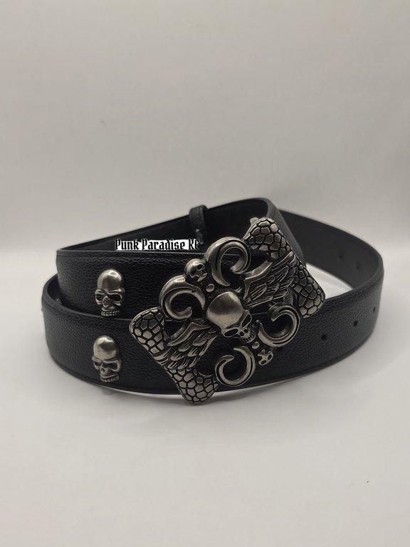 Skull chrome belt