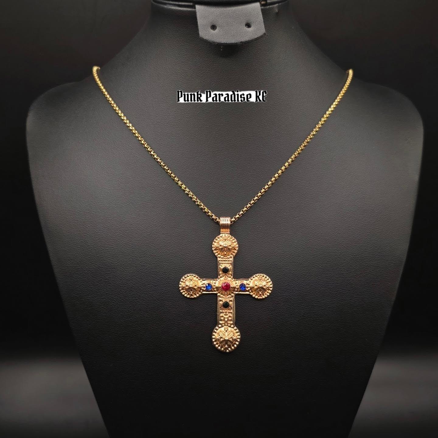 Gold pope cross chain