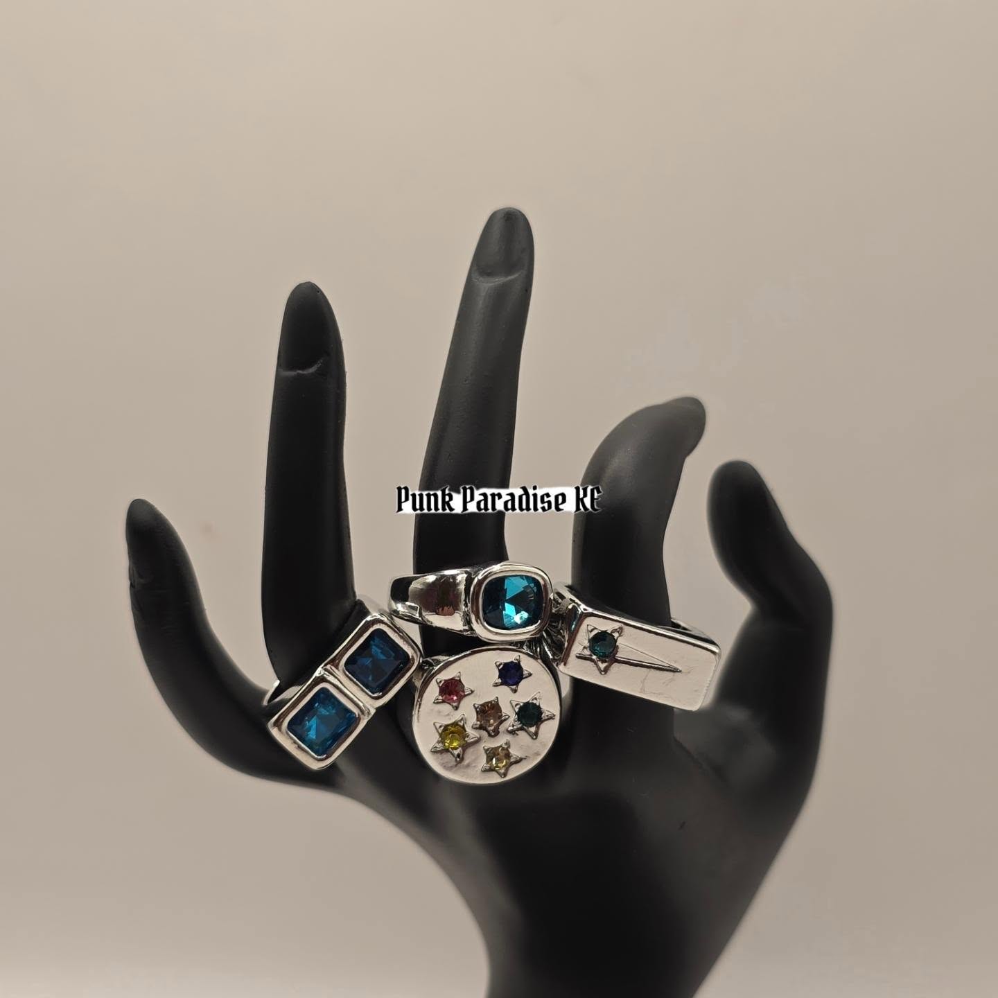 Chunky silver ring set